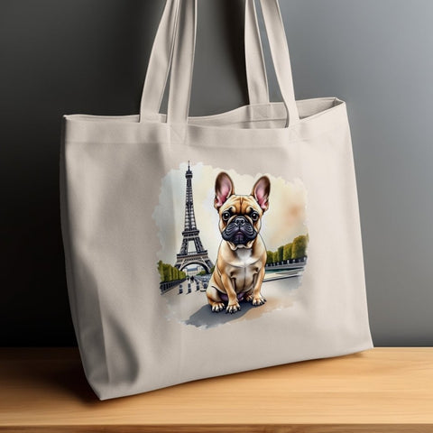 Bonjour French Bulldog Parisian Tote Bags