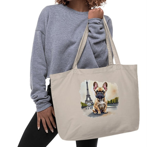 Bonjour French Bulldog Parisian Tote Bags