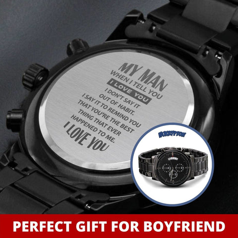 Customized Black Chronograph Watch