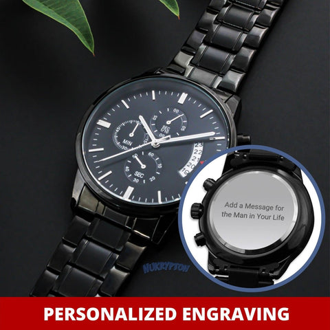 Customized Black Chronograph Watch