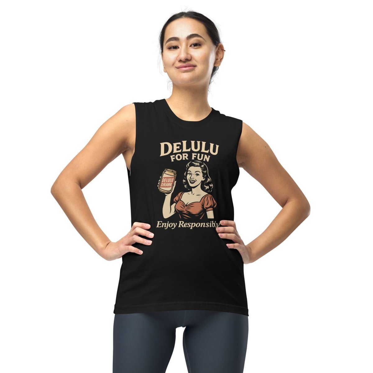 DeLulu For Fun - Black Muscle Shirts - NuKrypton Tank Tops 3556110_10400