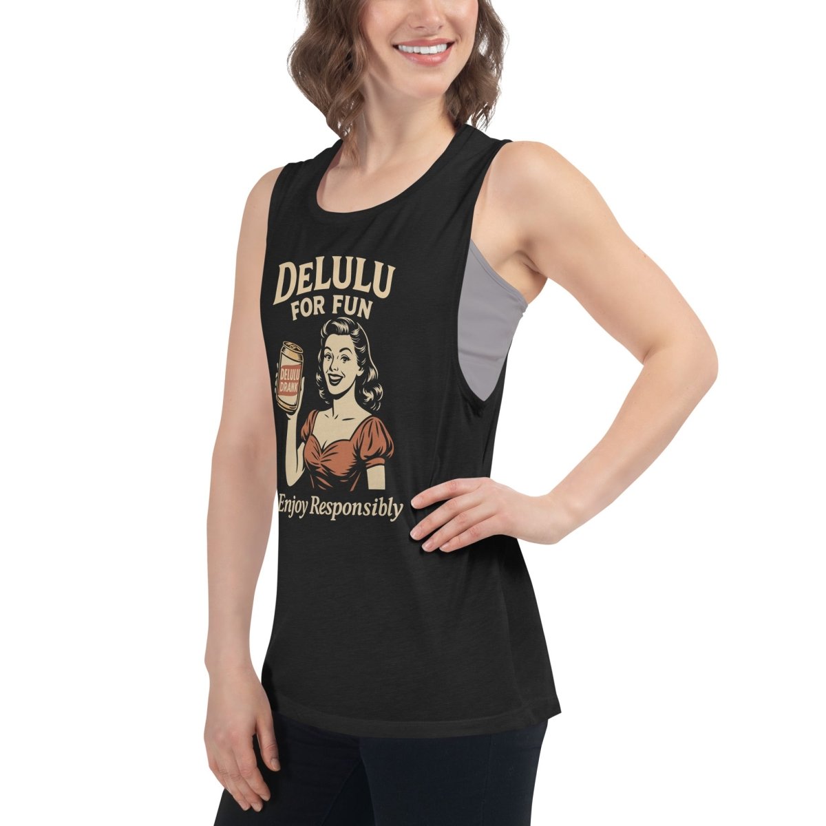 DeLulu For Fun - Black Muscle Shirts - NuKrypton Tank Tops 3556110_10401
