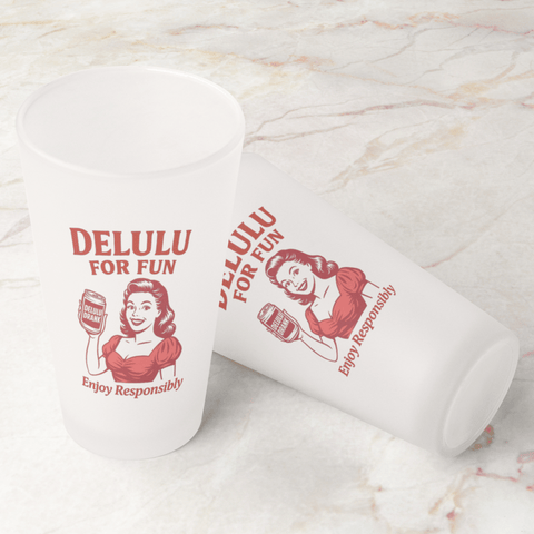 DeLulu For Fun - Frosted Pint Glass 16oz