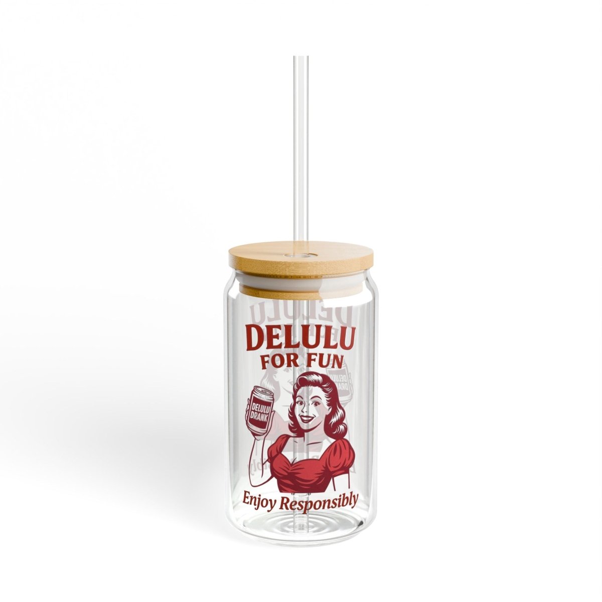 DeLulu For Fun - Glass Tumbler (16oz) - NuKrypton Tumblers 34737252700952364940