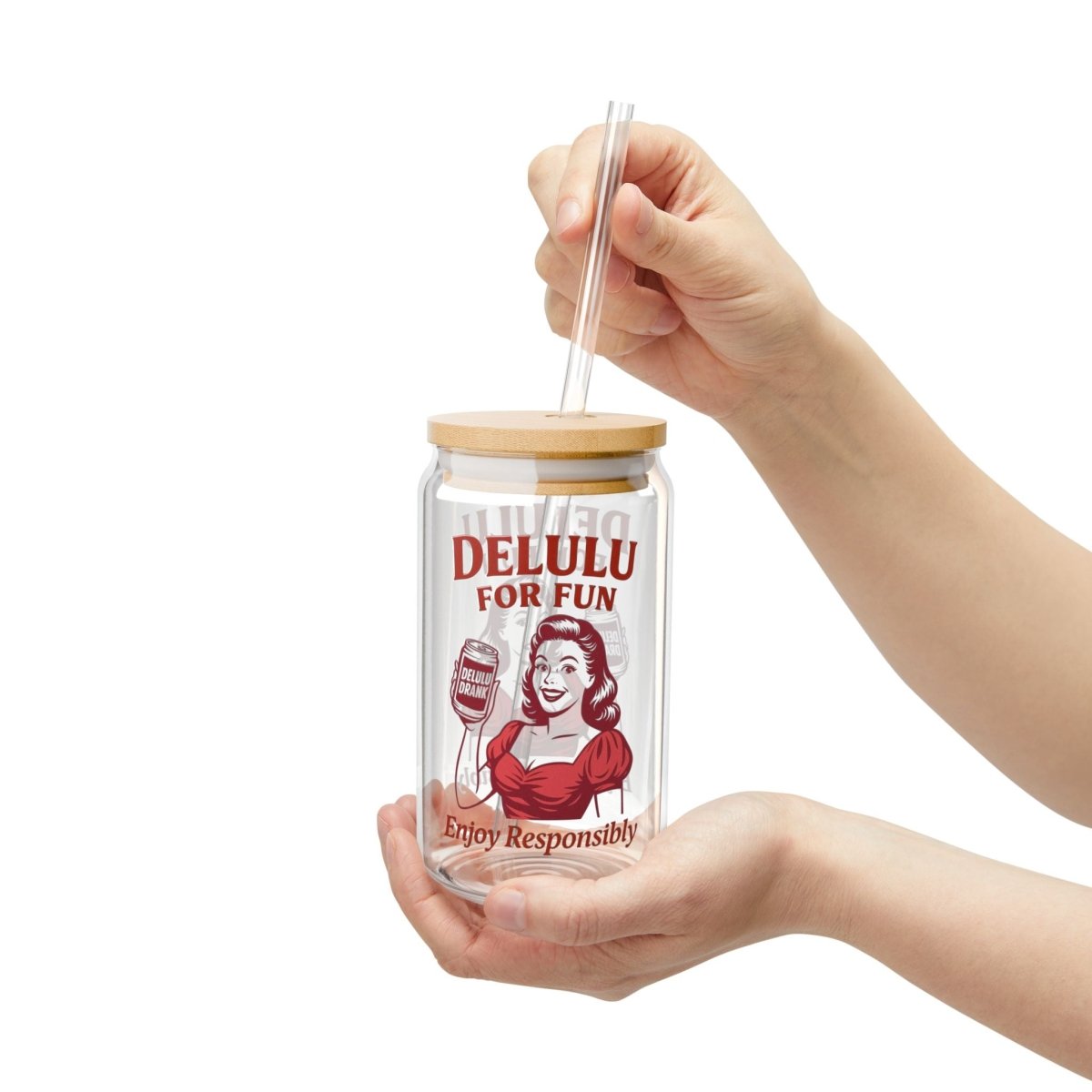 DeLulu For Fun - Glass Tumbler (16oz) - NuKrypton Tumblers 34737252700952364940