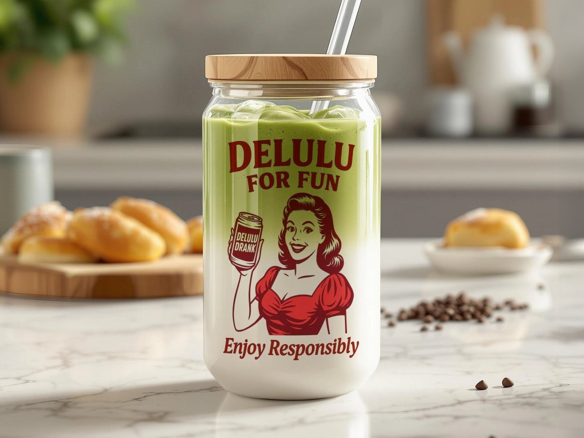 DeLulu For Fun - Glass Tumbler (16oz) - NuKrypton Tumblers 61928049621427026151
