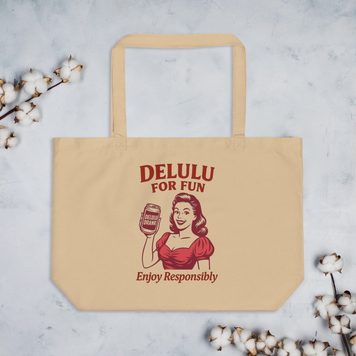 DeLulu For Fun - Khaki Tote Bags - NuKrypton Tote Bags