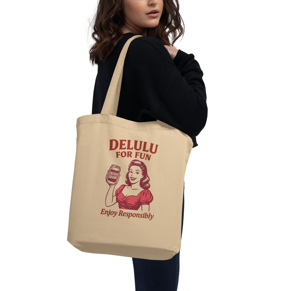 DeLulu For Fun - Khaki Tote Bags - NuKrypton Tote Bags