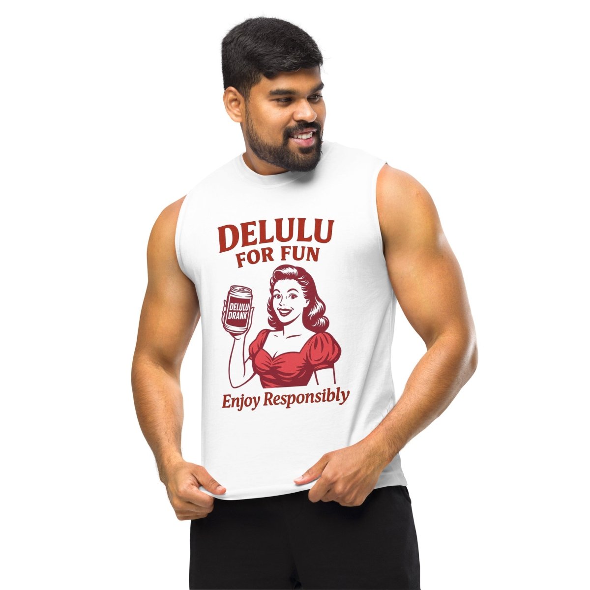 DeLulu For Fun - White Muscle Shirts - NuKrypton Tank Tops 8805043_10440