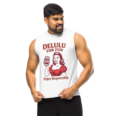 DeLulu For Fun - White Muscle Shirts