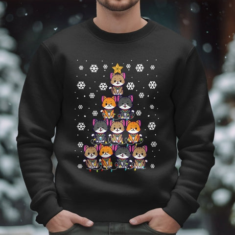 Feline Festivus Tree Holiday Sweatshirt