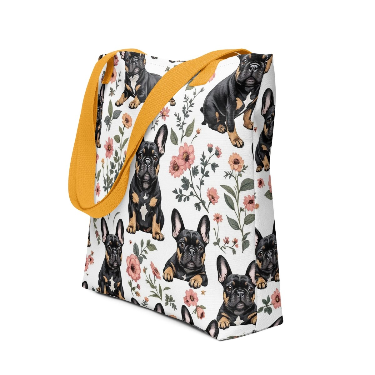 Frenchie Frenzy Flower Power Tote Bags - NuKrypton Tote Bags MD - 73054405