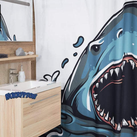 Great White Surprise - Shark Shower Curtain