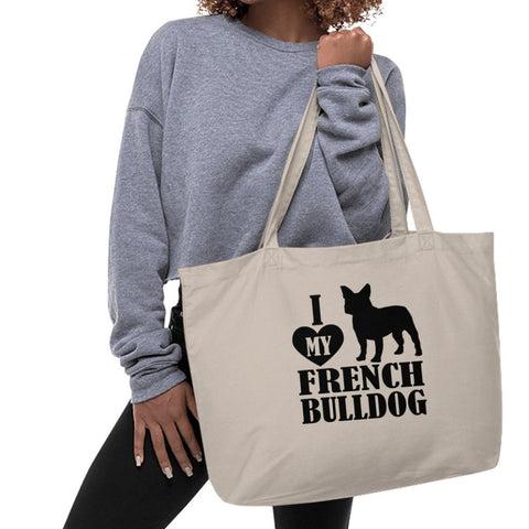 I Love My French Bulldog Tote Bags