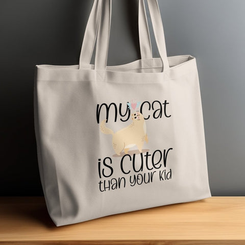 My Cat is Cuter Than Your Kid Tote Bags