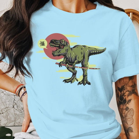 Ninja T-Rex Fierce Samurai Dinosaur T-Shirt