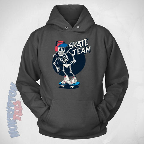 Retro Skate Team Skull Hoodie