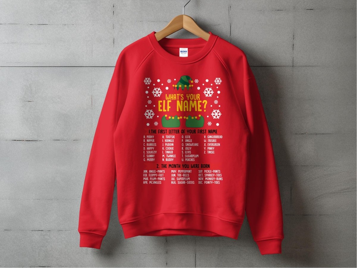 What's Your Elf Name Holiday Party Sweatshirt - NuKrypton Sweatshirt MD - 71970178