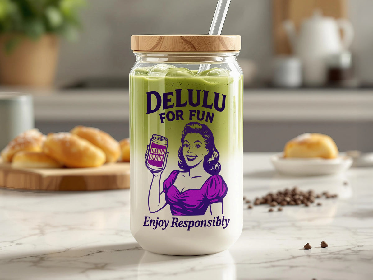 DeLulu For Fun - Glass Tumbler (16oz)