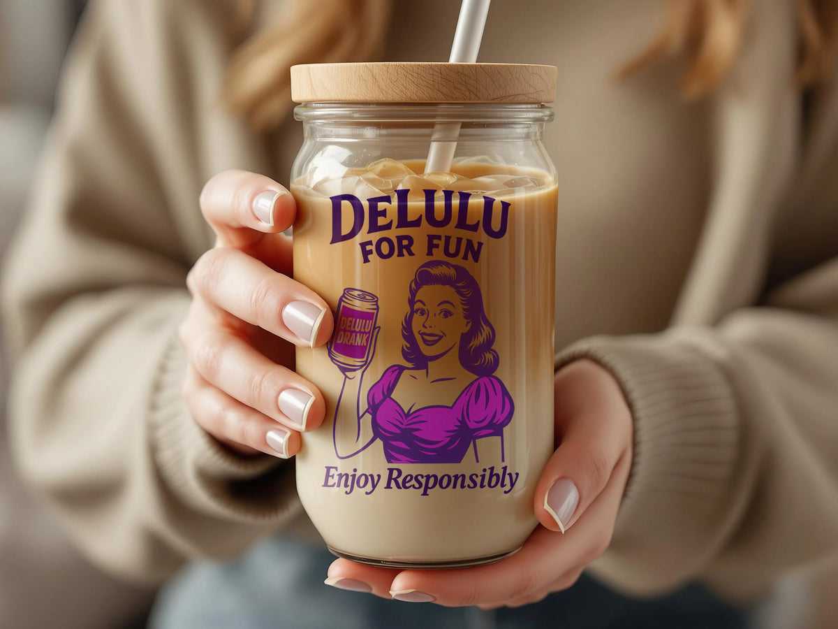 DeLulu For Fun - Glass Tumbler (16oz)