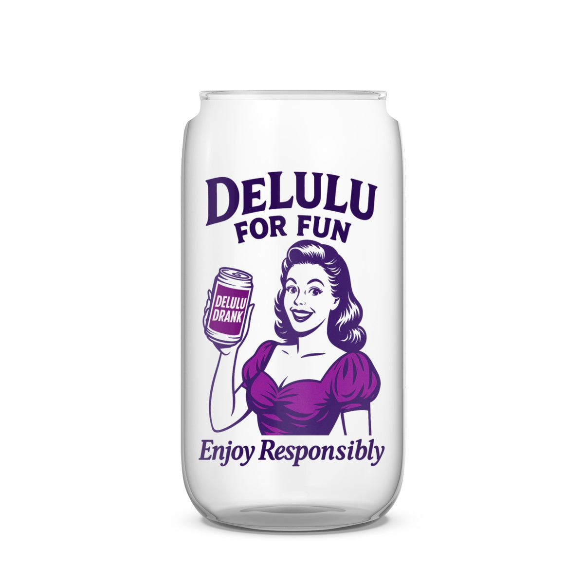 DeLulu For Fun - Glass Tumbler (16oz)