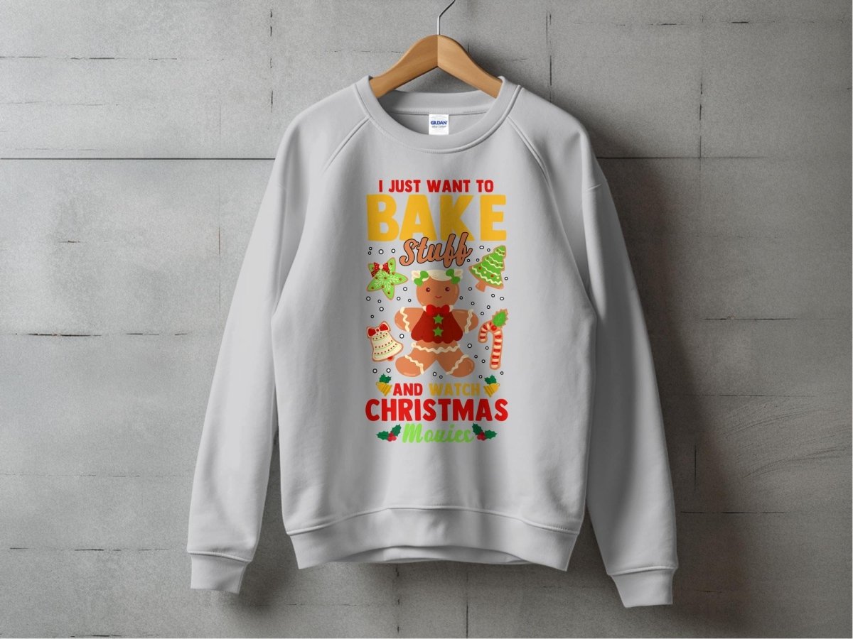 Bake Stuff & Watch Christmas Movies Sweatshirt - NuKrypton Sweatshirt MD - 71970358