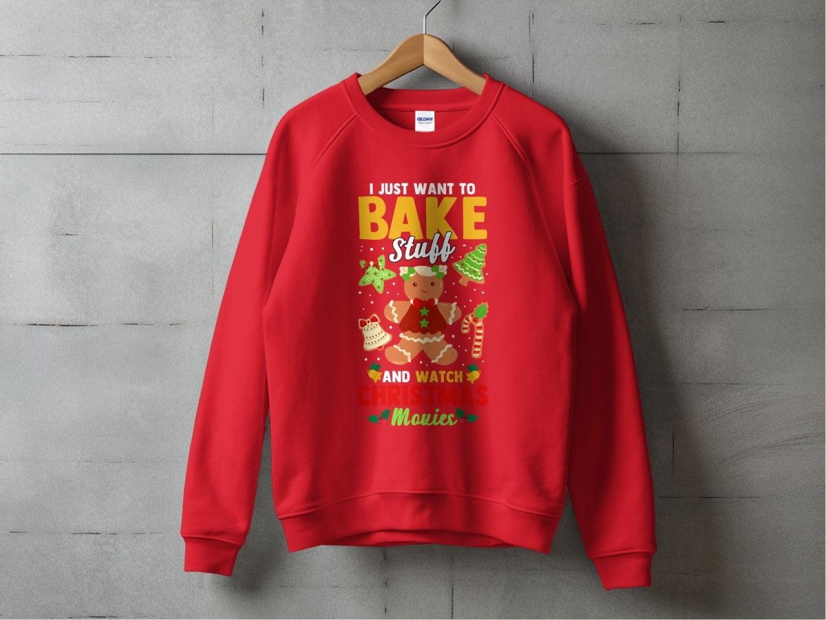 Bake Stuff & Watch Christmas Movies Sweatshirt - NuKrypton Sweatshirt MD - 71970346