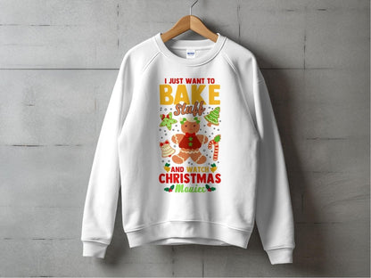 Bake Stuff & Watch Christmas Movies Sweatshirt - NuKrypton Sweatshirt MD - 71970364