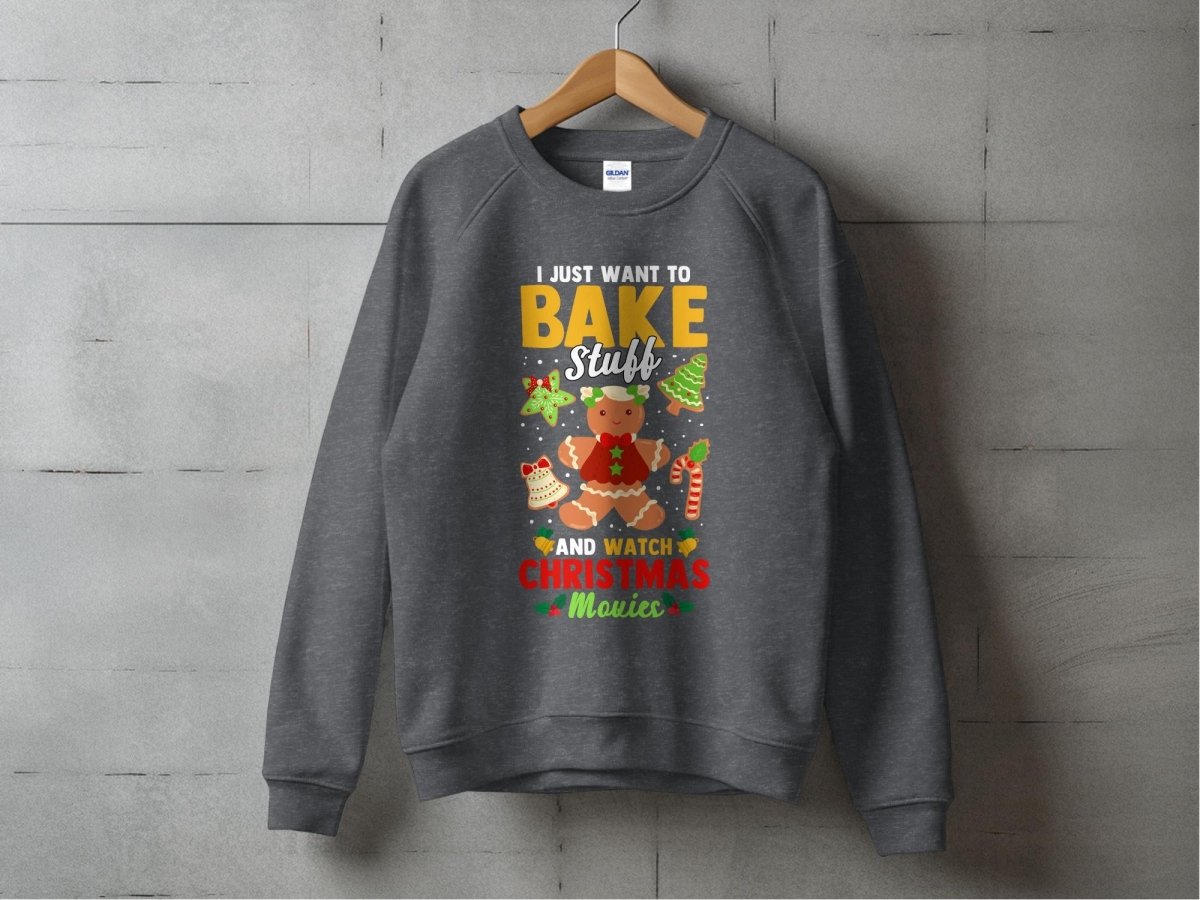 Bake Stuff & Watch Christmas Movies Sweatshirt - NuKrypton Sweatshirt MD - 71970328