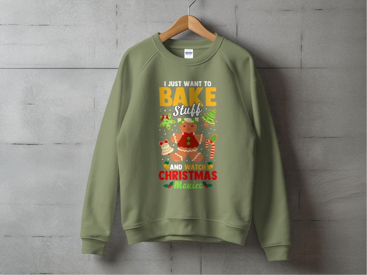 Bake Stuff & Watch Christmas Movies Sweatshirt - NuKrypton Sweatshirt MD - 71970334