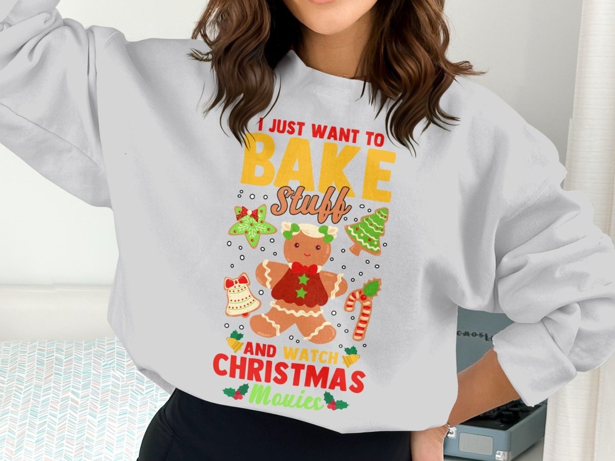 Bake Stuff & Watch Christmas Movies Sweatshirt - NuKrypton Sweatshirt MD - 71970322