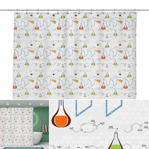 Beakers & Formulas - 70" x 70" Shower Curtain - NuKrypton Shower Curtains