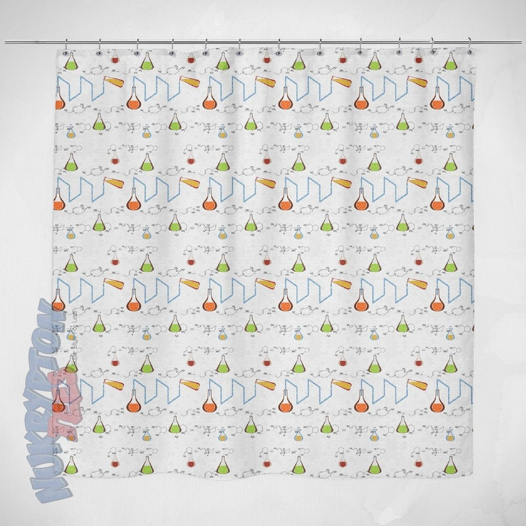 Beakers & Formulas - 70" x 70" Shower Curtain - NuKrypton Shower Curtains
