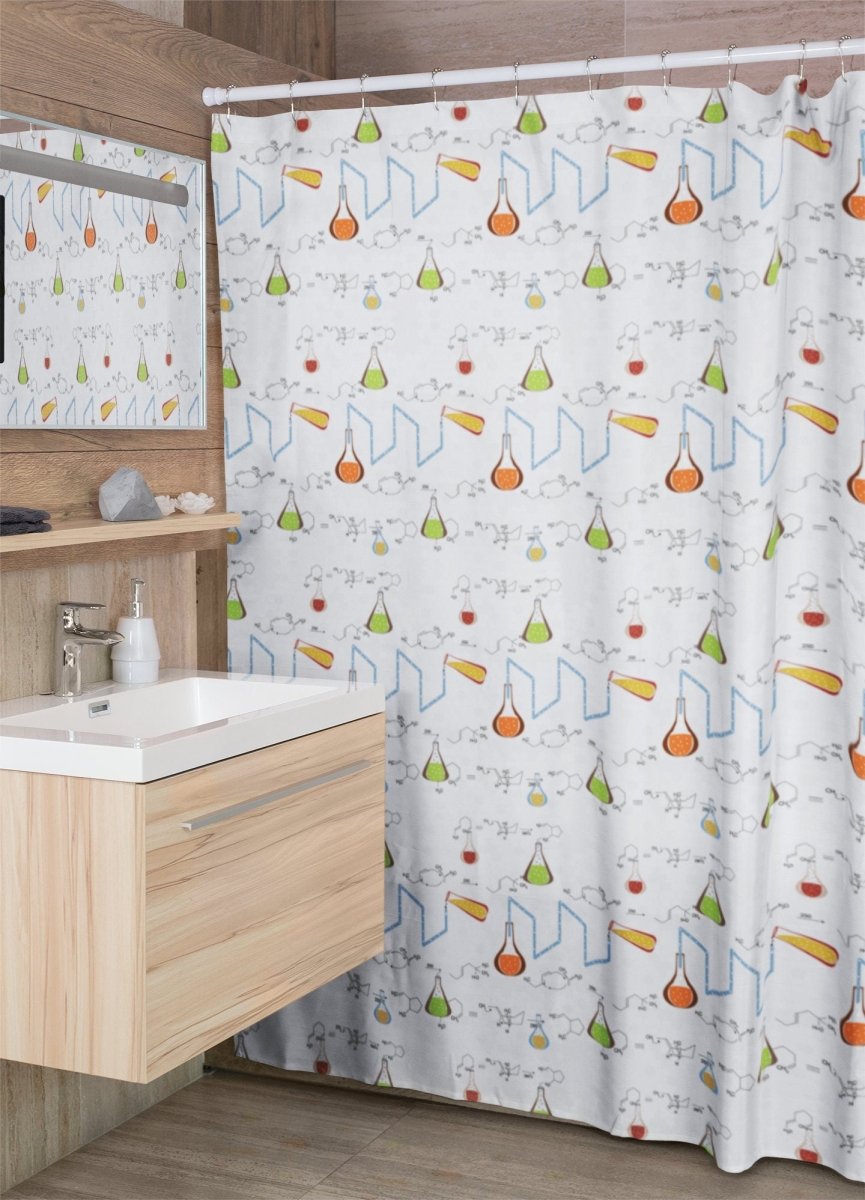 Beakers & Formulas - 70" x 70" Shower Curtain - NuKrypton Shower Curtains