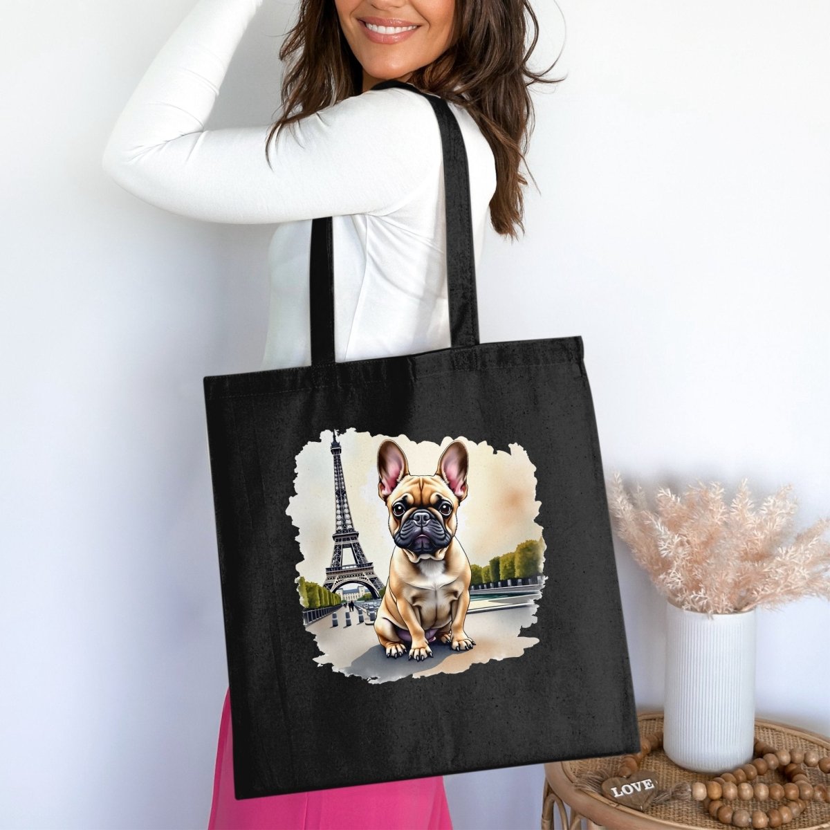 Bonjour French Bulldog Parisian Tote Bags - NuKrypton Tote Bags 165467