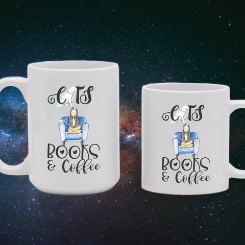 Cats Books and Coffee Enthusiast Mugs
