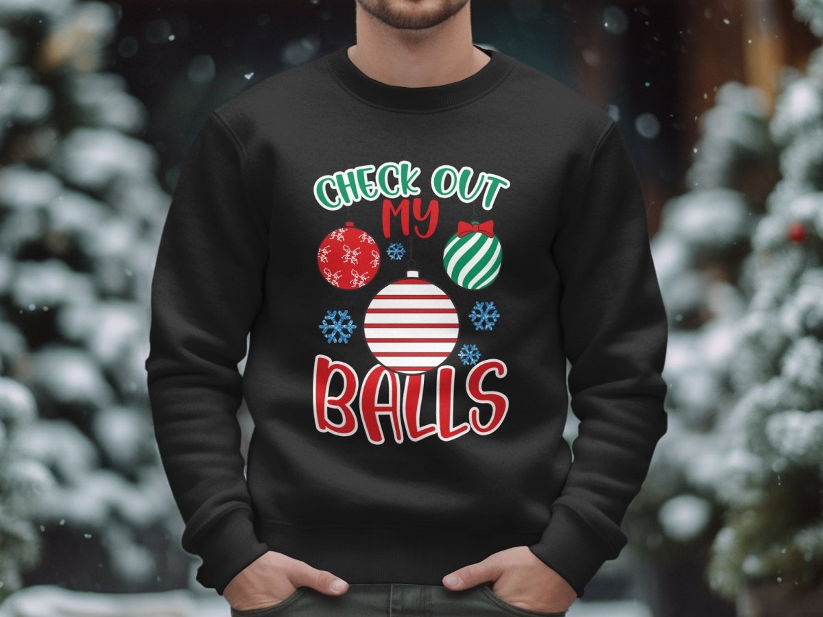 Check Out My Ornaments - Festive Balls Sweatshirt - NuKrypton Sweatshirt MD - 71970562