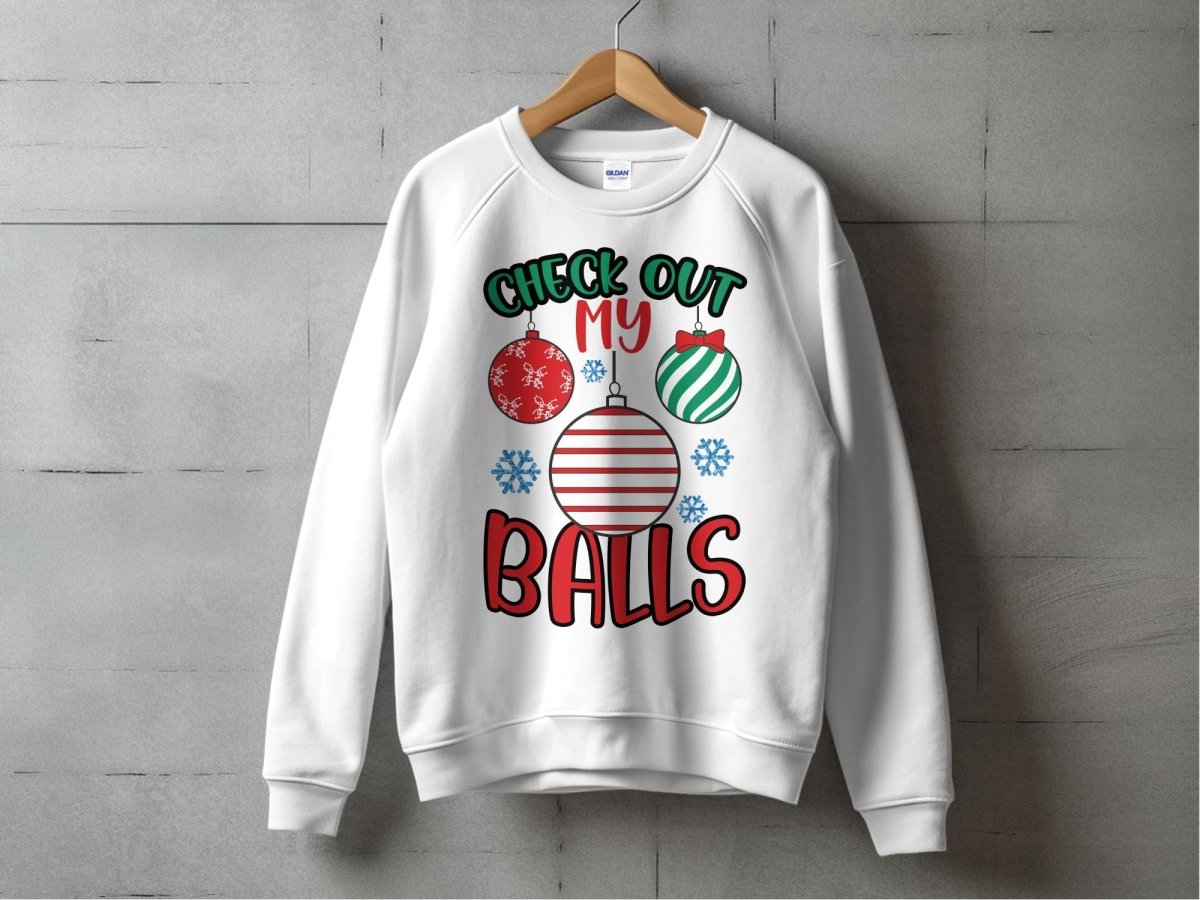 Check Out My Ornaments - Festive Balls Sweatshirt - NuKrypton Sweatshirt MD - 71970604