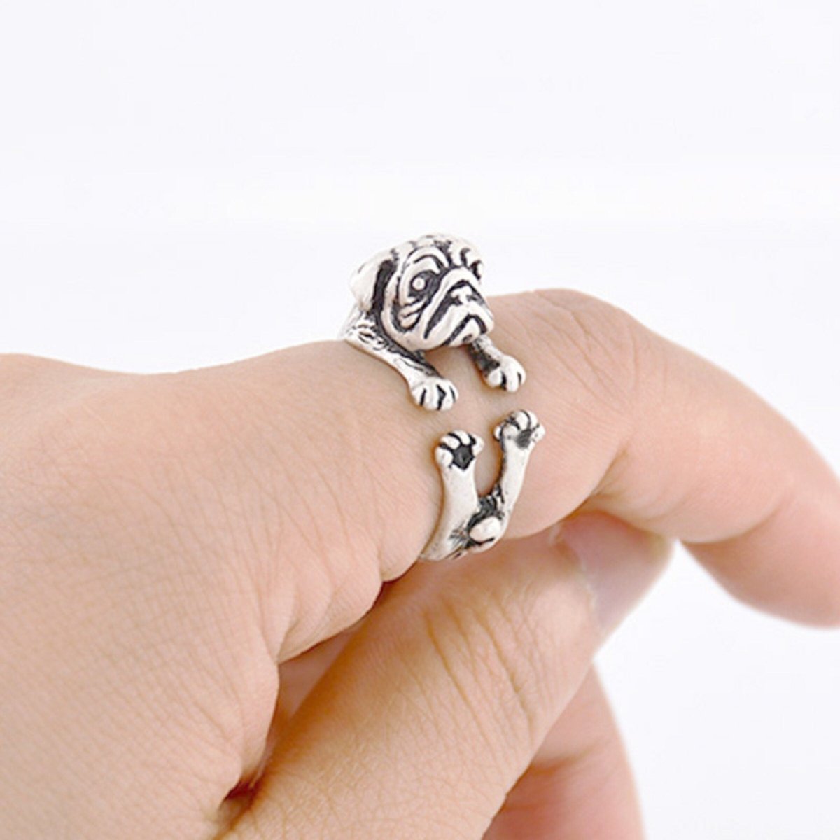 Cute Pug Rings - Wrap Ring - NuKrypton Rings
