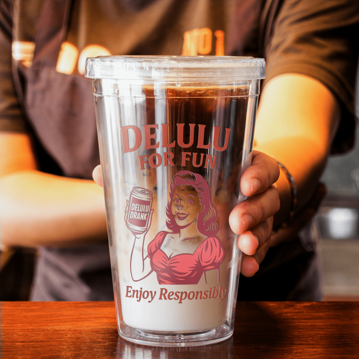 DeLulu For Fun - Acrylic Tumbler with Straw (16oz) - NuKrypton Tumblers