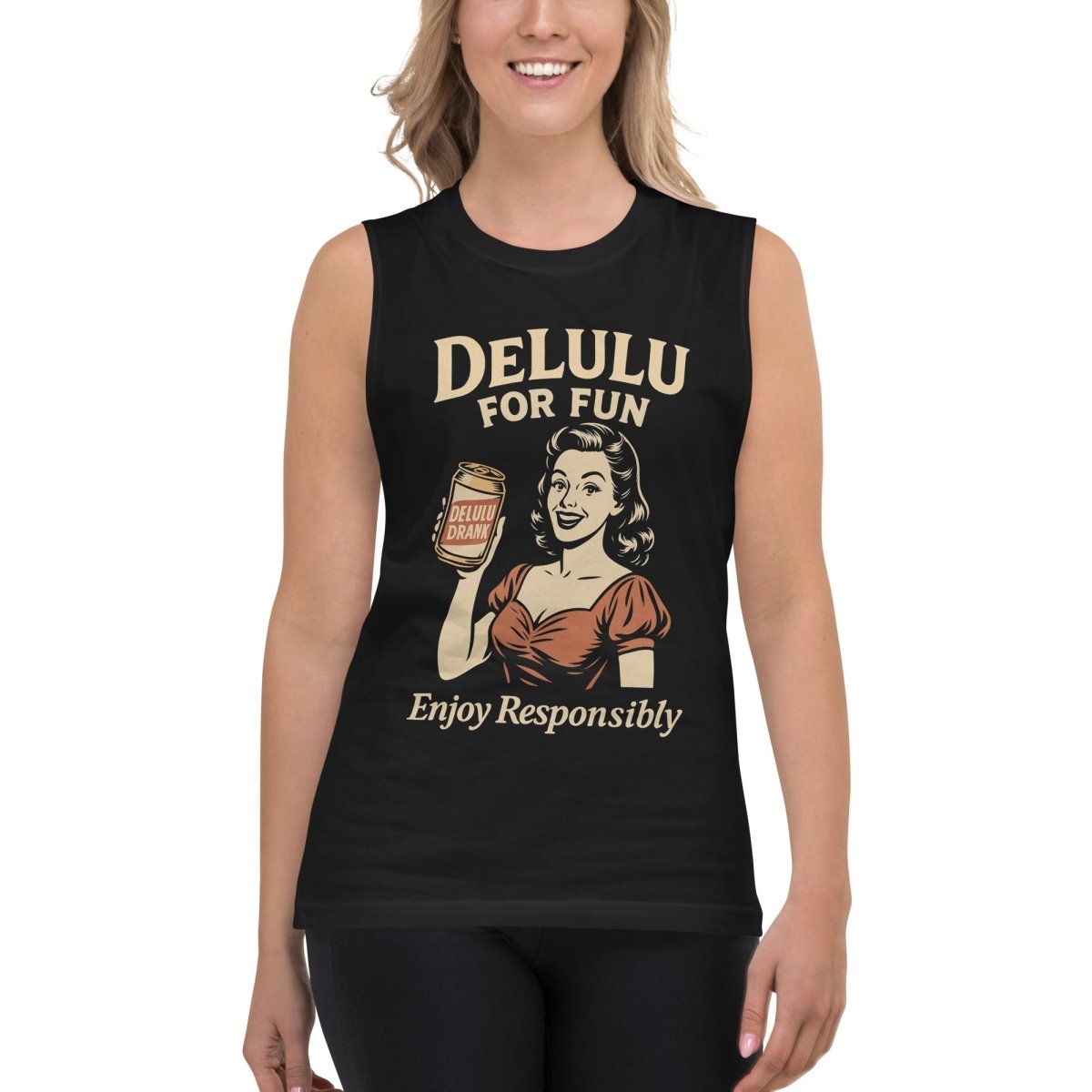 DeLulu For Fun - Black Muscle Shirts - NuKrypton Tank Tops 3556110_10400