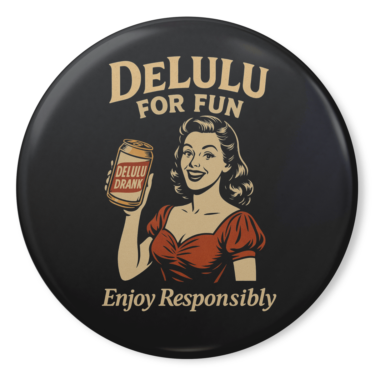 DeLulu For Fun - Button Pin (2.25") - NuKrypton Accessories