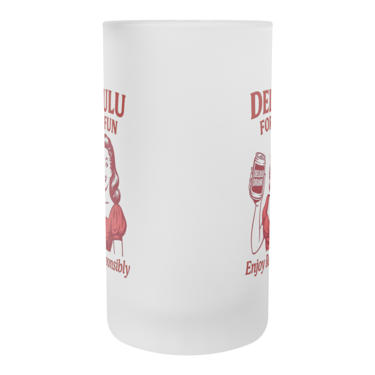 DeLulu For Fun - Frosted Beer Stein 16oz - NuKrypton Glassware 1109