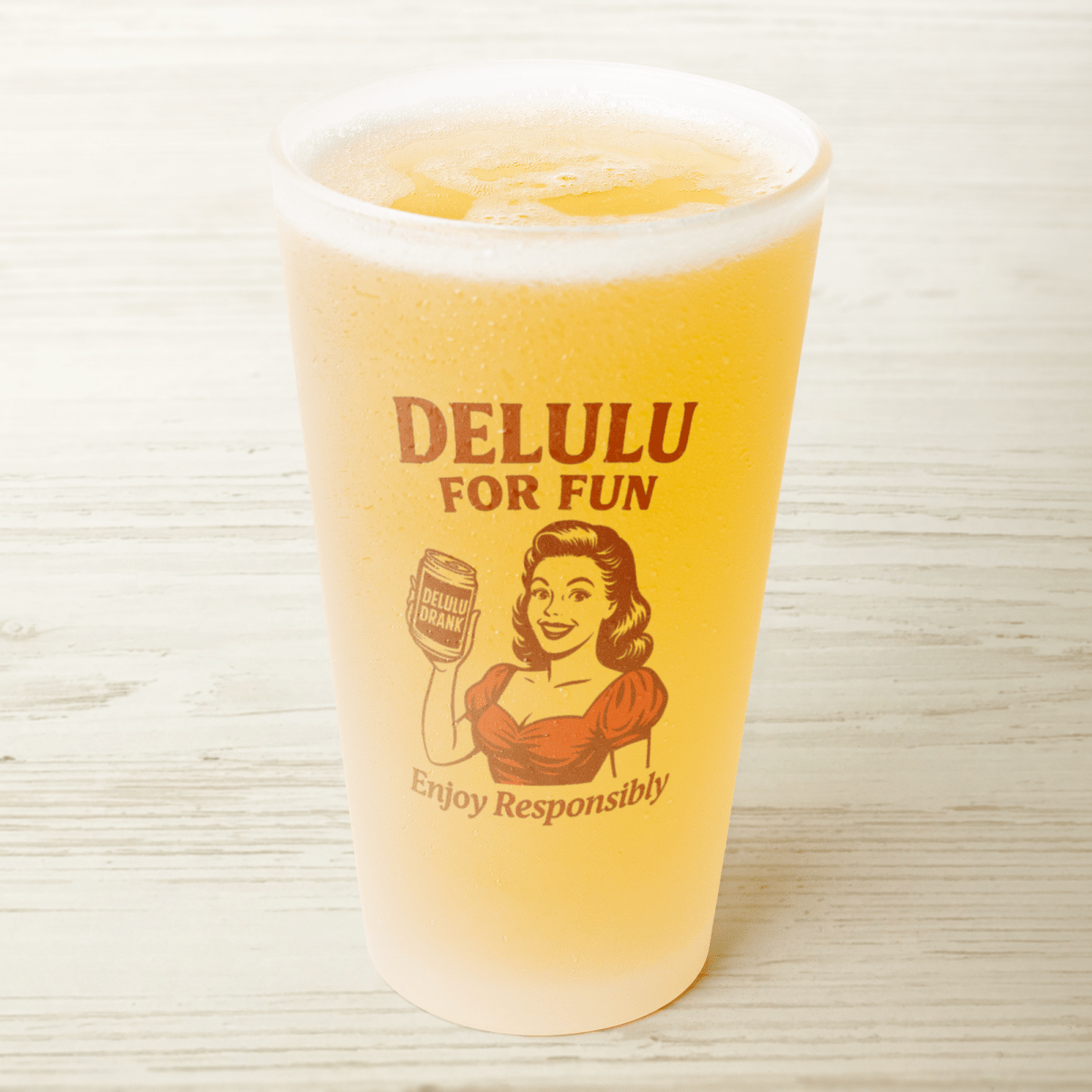 DeLulu For Fun - Frosted Pint Glass 16oz - NuKrypton Glassware