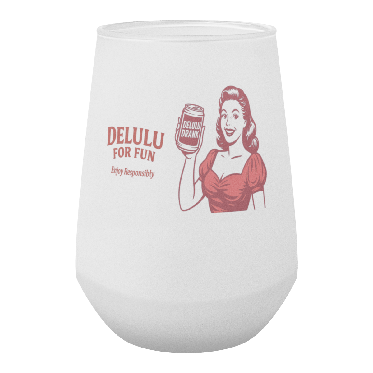 DeLulu For Fun - Frosted Wine Tumbler 13oz - NuKrypton Glassware