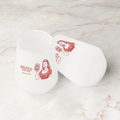 DeLulu For Fun - Frosted Wine Tumbler 13oz - NuKrypton Glassware