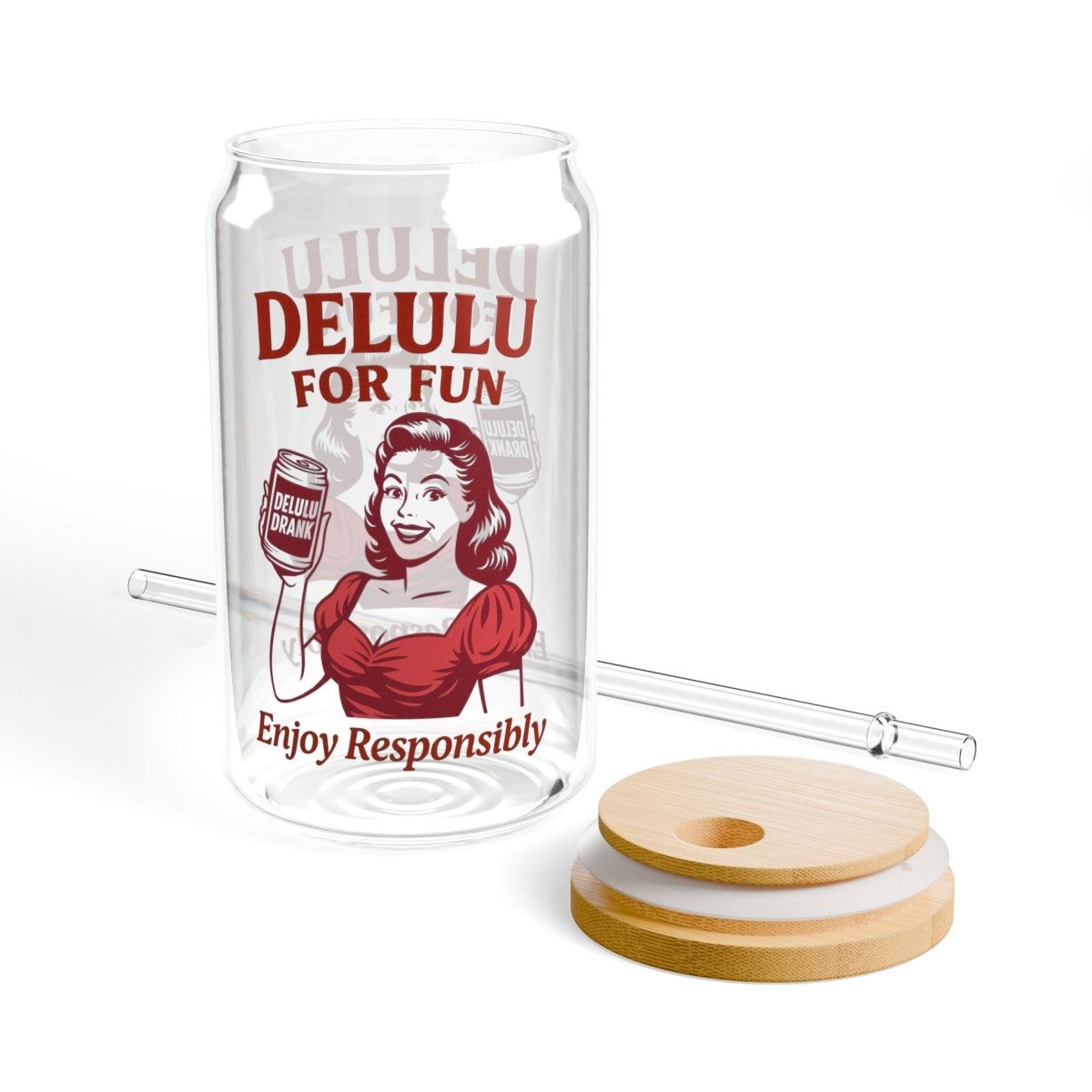 DeLulu For Fun - Glass Tumbler (16oz) - NuKrypton Tumblers 34737252700952364940