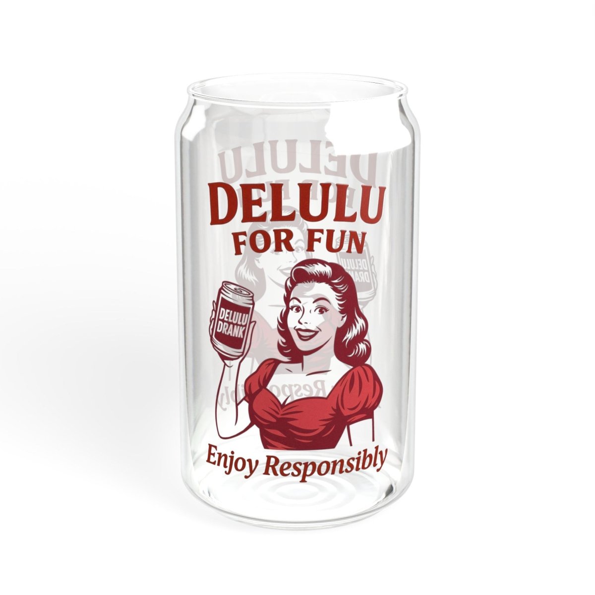 DeLulu For Fun - Glass Tumbler (16oz) - NuKrypton Tumblers 61928049621427026151