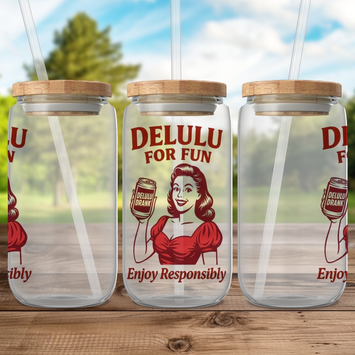 DeLulu For Fun - Glass Tumbler (16oz) - NuKrypton Tumblers 34737252700952364940