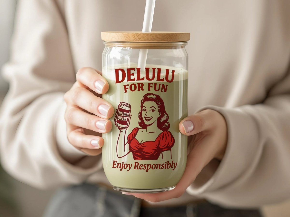 DeLulu For Fun - Glass Tumbler (16oz) - NuKrypton Tumblers 34737252700952364940